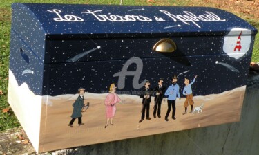 Tintin et Milou sur la lune avec leurs amis